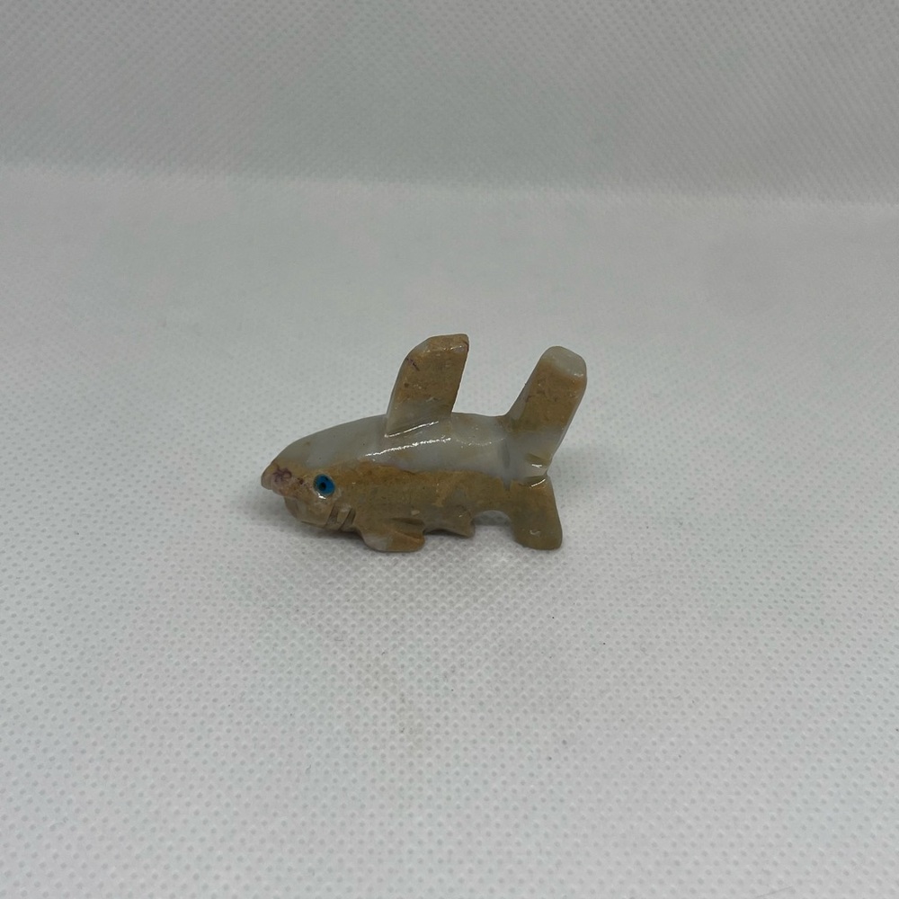 Soapstone Shark Crystal Carving
